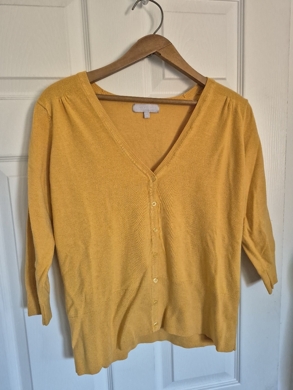Mustard Yellow V-Neck Button Cardigan Sweater By Redherring